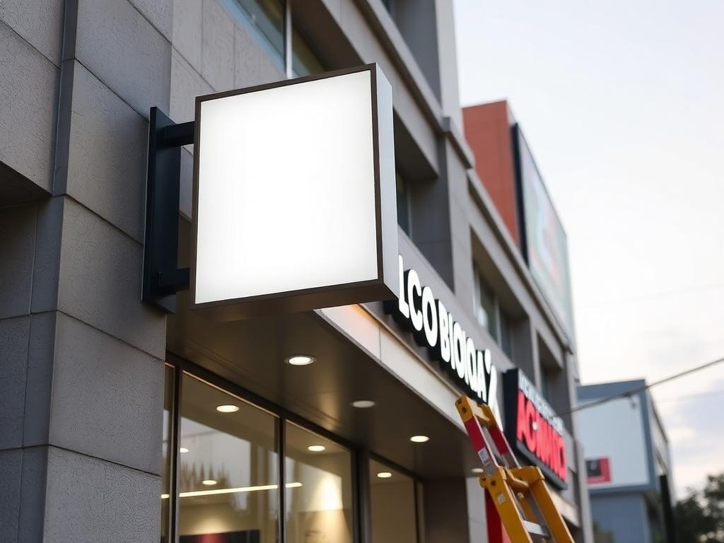Rótulo luminoso de fachada — Comercio, proyecto de Color Digital