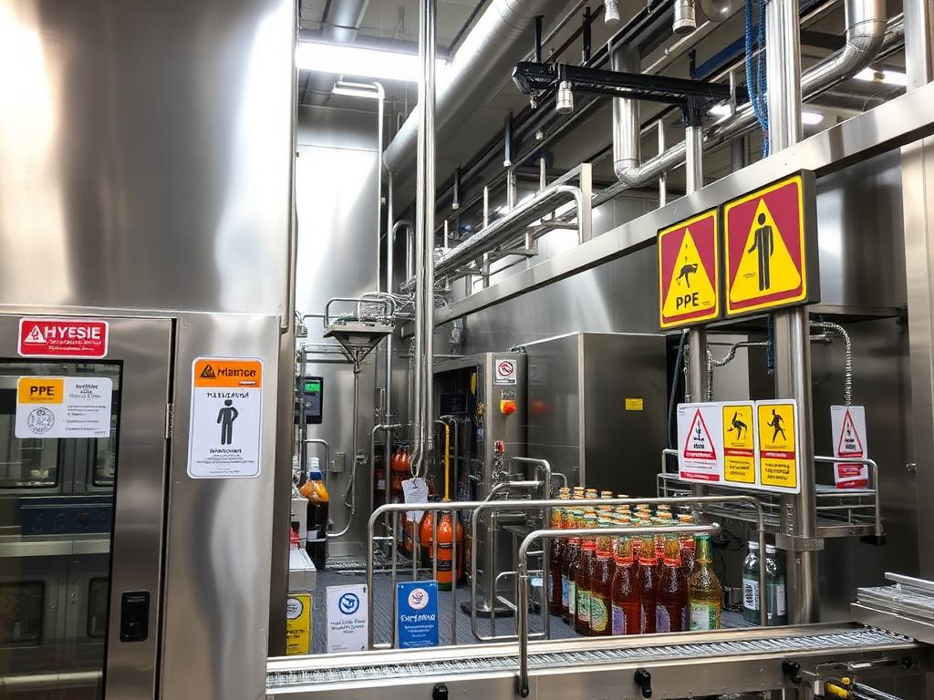 Señalización sanitaria y EPP — Embotelladora, proyecto de Color Digital